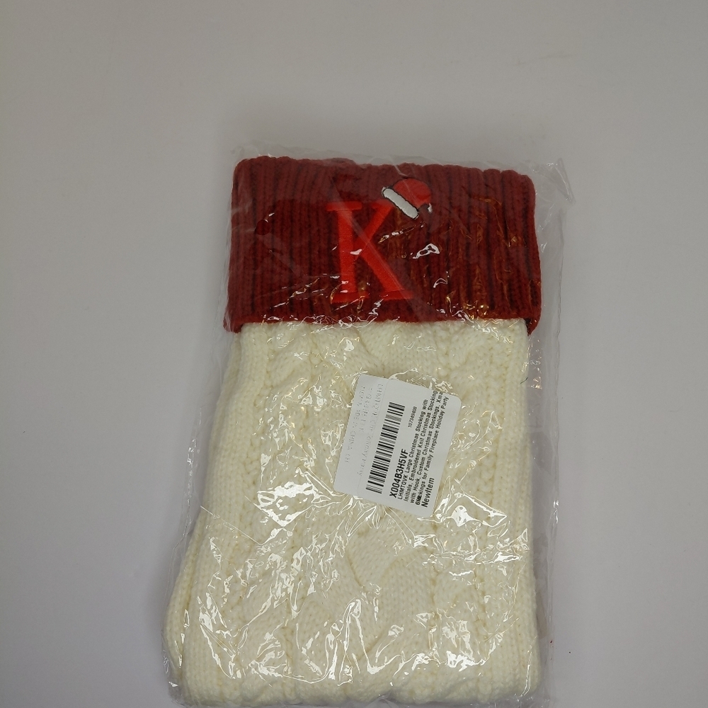 Christmas Stocking Letter K With Stocking Holder - Picture 3 of 4